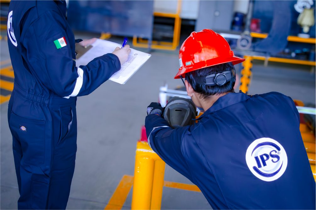 Inspectors recording tubular inspection results
