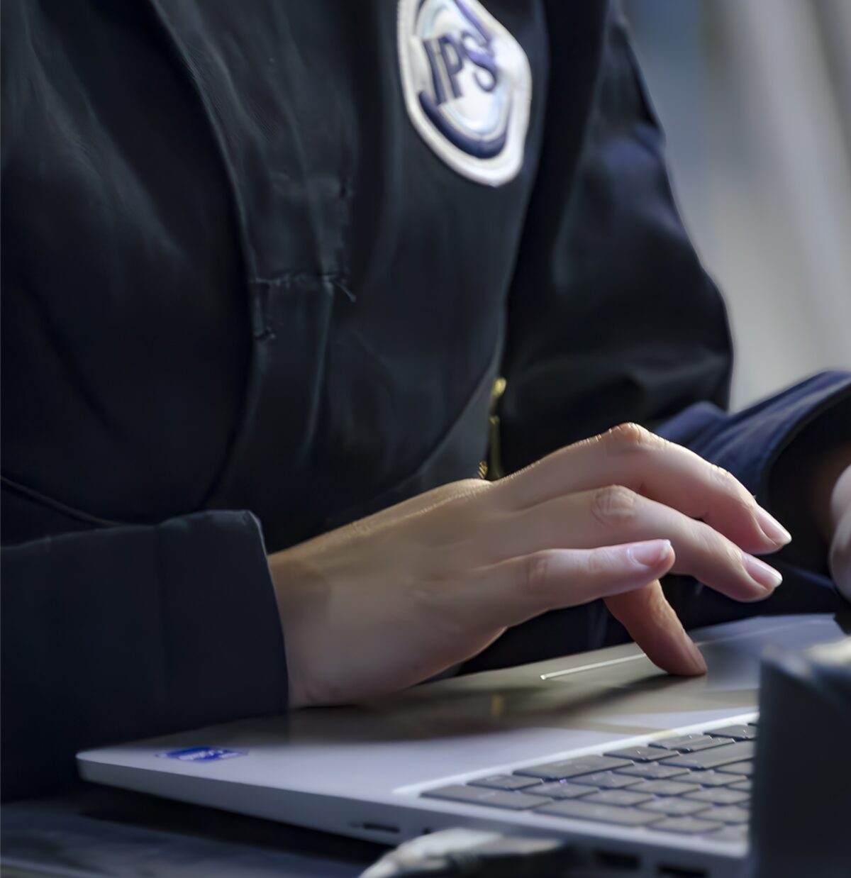 Engineer reviewing survey data on a laptop