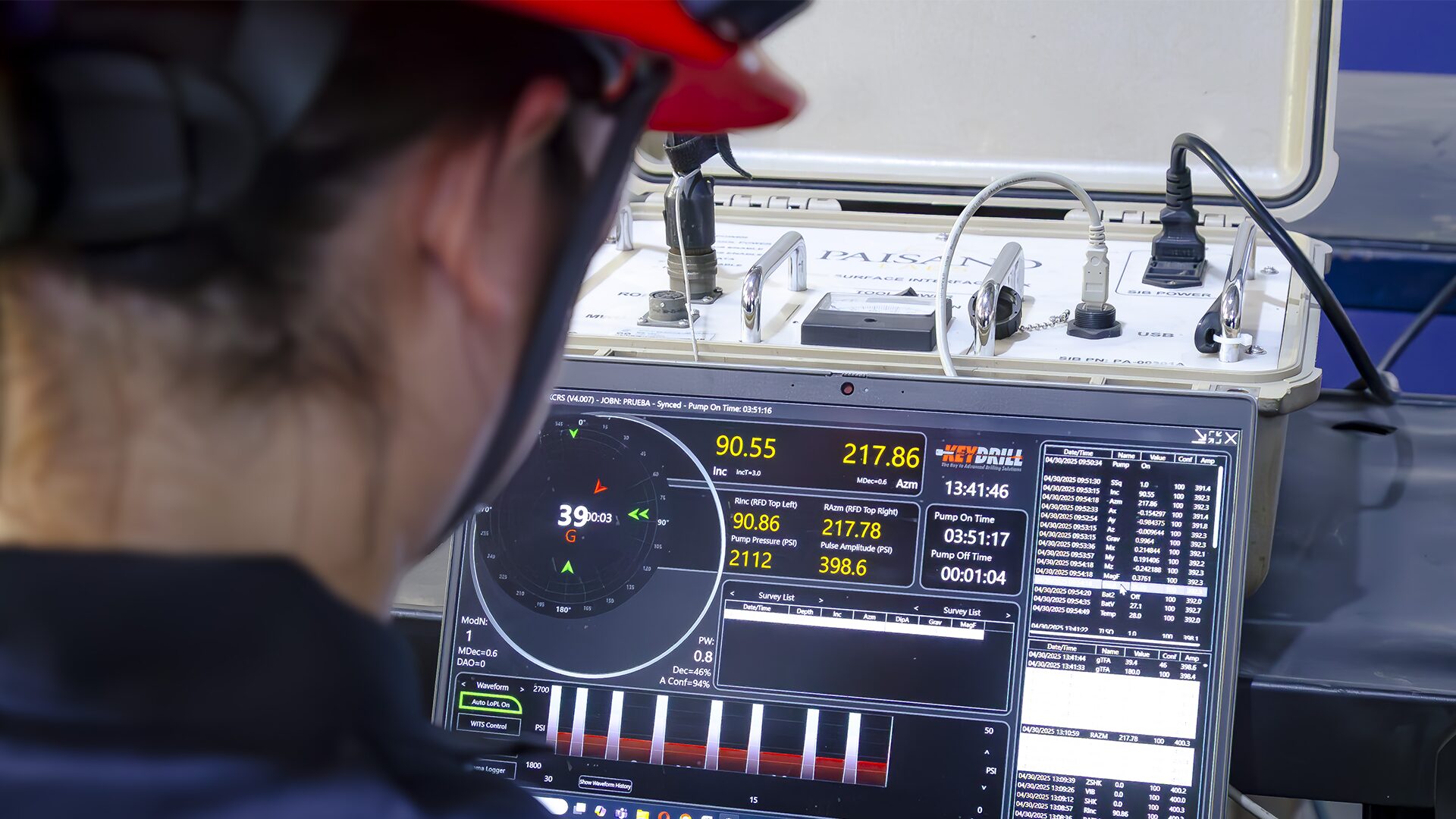 Operator monitoring real-time drilling data